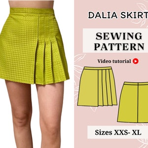 Skirt PDF Pattern + Video Tutorial | Size XXS-XL | Skirt Pattern | Sewing pattern | pdf sewing pattern | Mini Skirt | Sewing tutorial