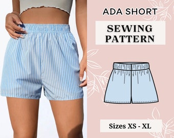 Patrón de costura PDF / Patrón de costura PDF corto casual / Patrón de pantalones cortos / Patrón de costura / Patrón de pantalones / Patrón de mujer