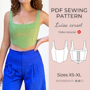 Corset pattern / Bustier sewing pattern / Women sewing pattern / Pdf Corset sewing pattern / Crop top pattern