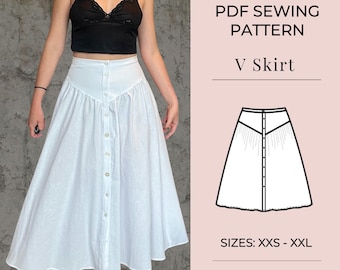 Maxi Skirt Sewing Pattern | Long Gathered Tiered | Skirt Pattern | Sewing pattern | pdf sewing pattern | Sewing tutorial |  Gathered skirt