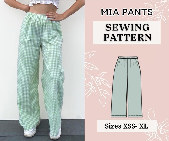 Pants Sewing Pattern | Hight Waist Pants | PDF Sewing