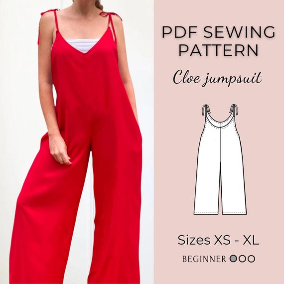 Jumpsuit pattern | Overalls pattern | Women Sewing pattern | Dungaree Pant Loose Trouser | Jumpsuit Pdf pattern | PDF sewing pattern
