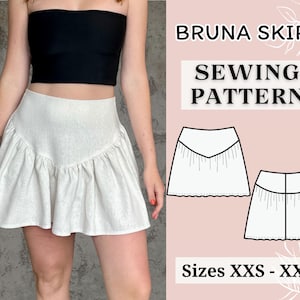 Mini Gathered Skirt Sewing Pattern: Sizes XXS-XXL (PDF Pattern)