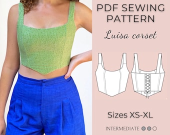 Corset pattern / Bustier sewing pattern / Women sewing pattern / Pdf Corset sewing pattern / Crop top pattern