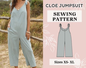 Jumpsuit pattern | Overalls pattern | Women Sewing pattern | Dungaree Pant Loose Trouser | Jumpsuit Pdf pattern |