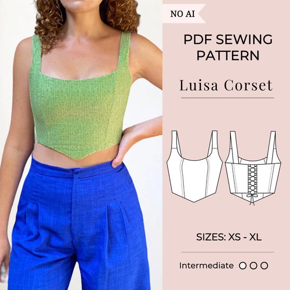 Corset pattern / Bustier sewing pattern / Women sewing pattern / Pdf Corset sewing pattern / Crop top pattern