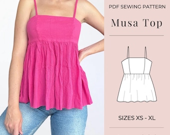Top sewing pattern | Bustier sewing pattern | Pdf sewing pattern | Women sewing pattern
