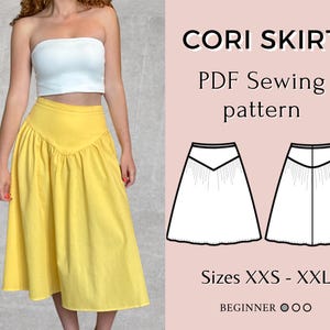 Maxi Skirt Sewing Pattern | Long Gathered Tiered | Skirt Pattern | Sewing pattern | pdf sewing pattern | Sewing tutorial |  Gathered skirt