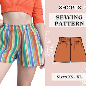 Patrón de costura en PDF / Patrón de costura de pantalones cortos casuales en PDF / Patrón de pantalones cortos / Patrón de costura / Patrón de pantalones / Patrón de mujer