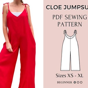 Jumpsuit pattern | Overalls pattern | Women Sewing pattern | Dungaree Pant Loose Trouser | Jumpsuit Pdf pattern | PDF sewing pattern