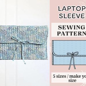 Modello per custodia per laptop trapuntata / Modello di cucito in formato PDF / Modello di cucito per custodia per laptop / Modello per borsa / Modello di cucito per borsa / Borsa per laptop