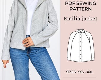 Jacket sewing pattern | Women sewing pattern | Pdf sewing pattern | Coat pattern