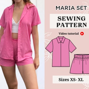 Set sewing pattern || Size XS-XL || Shirt Pattern || Shorts pattern || set pattern || womens pattern