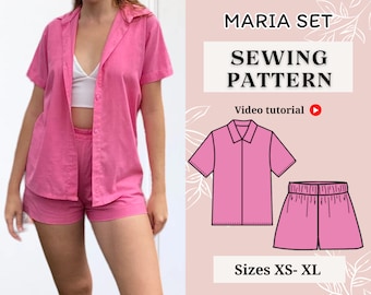 Set sewing pattern || Size XS-XL || Shirt Pattern || Shorts pattern || set pattern || womens pattern