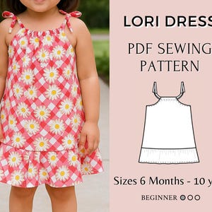 Girls dress sewing pattern| Pdf sewing pattern | tie dress pattern | Girl Summer dress|  sewing pattern | Dress sewing pattern