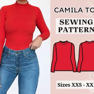 Women top pattern | Pdf sewing pattern |  Top pattern | Top sewing pattern | Shirt sewing pattern