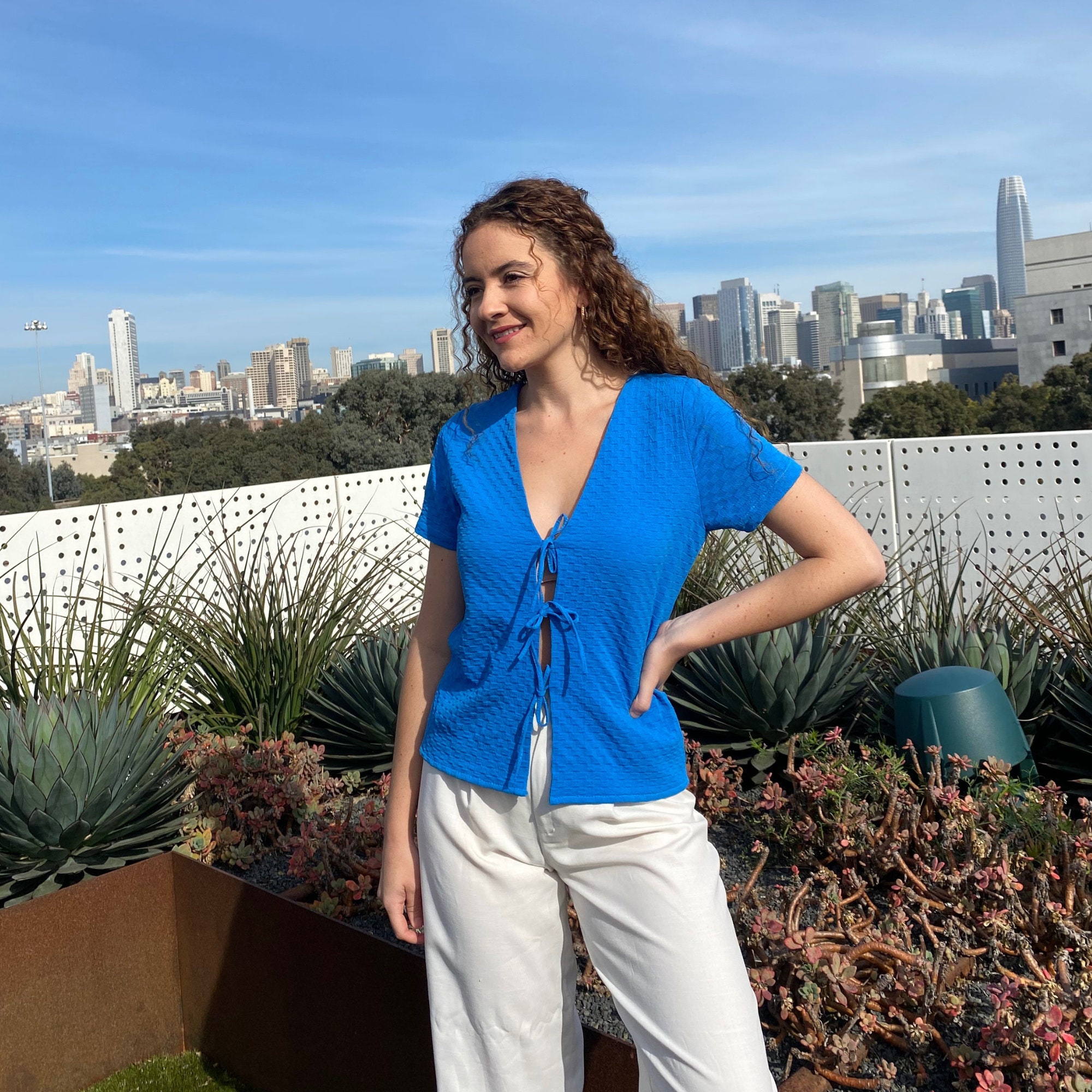 Gi Top Pattern Women Top Pattern | Pdf Sewing Pattern | Ganni Top Pattern | Tie Top ...