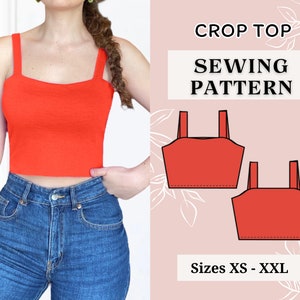 Crop top Sewing Pattern PDF/ Top Sewing Pattern  / Corset pattern  / Women&#39;s sewing pattern  / Bralette pattern