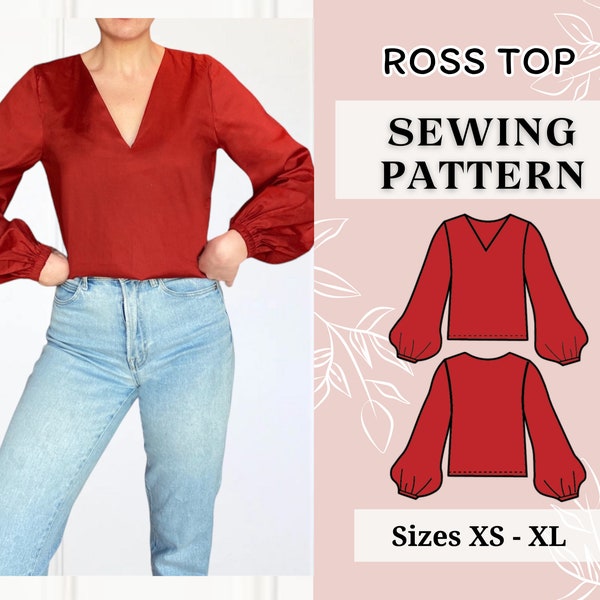 Women Blouse pattern || Pdf sewing pattern || Top sewing pattern  ||  Instant dowland || Shirt sewing pattern || PDF Top pattern