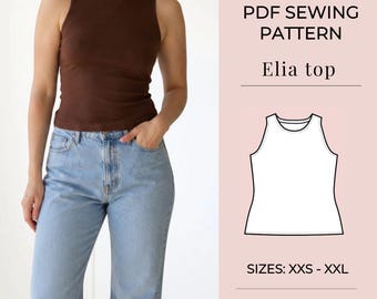 Women top pattern | Pdf sewing pattern  | Top sewing pattern | Shirt sewing pattern | tank top pattern