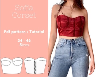 Modello di cucito per corsetto da donna