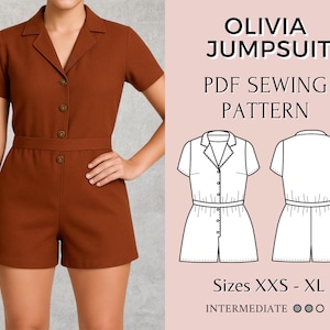 Jumpsuit sewing pattern | Overalls pattern | Women Sewing pattern | Dungaree Pant Loose Trouser | Jumpsuit Pdf pattern | PDF sewing pattern