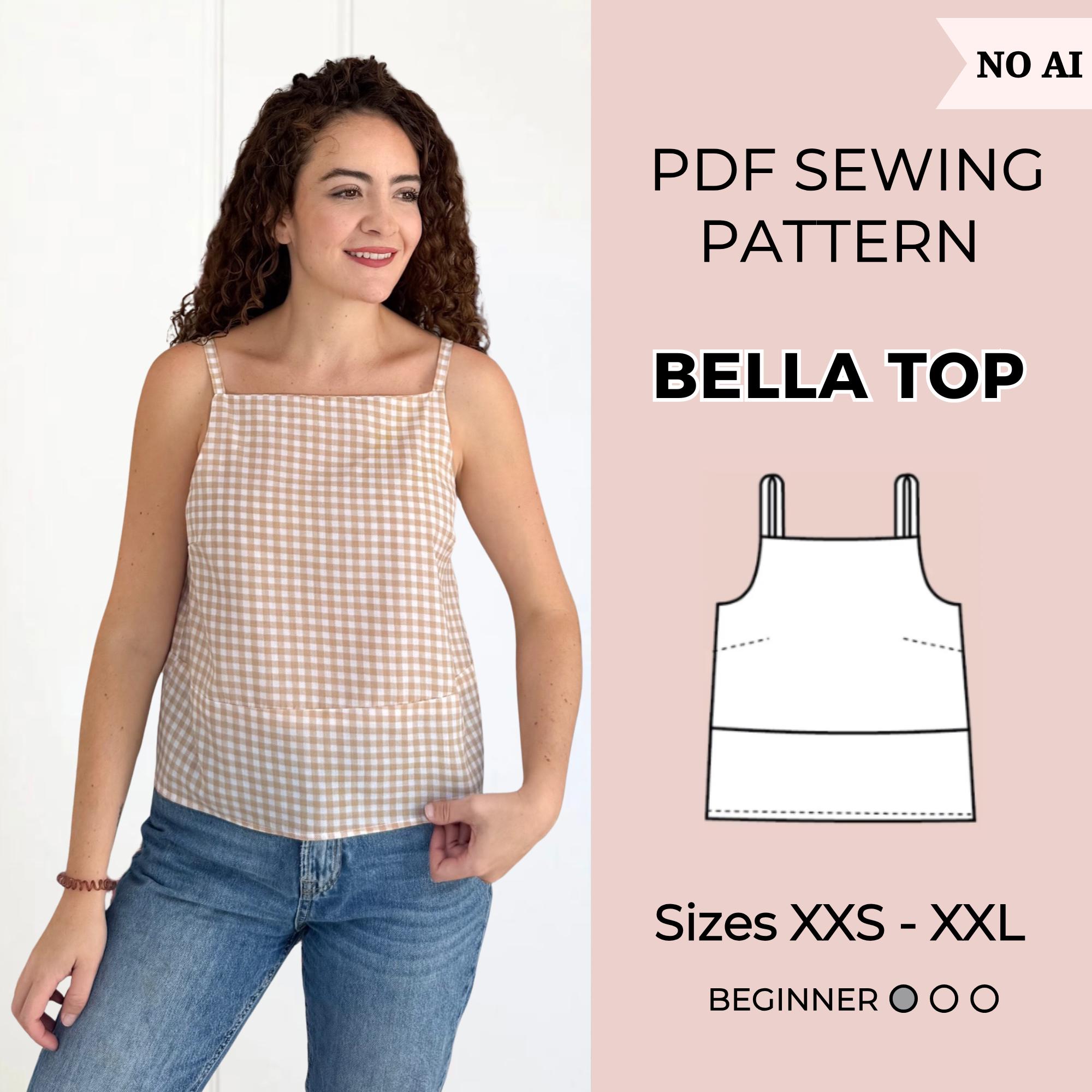 Women Top Pattern | Pdf Sewing Pattern | Puffed Sleeve Peplum Tie Top ...