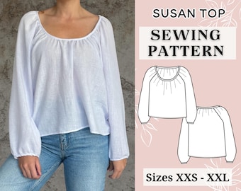 Cory バブルスリーブトップスの縫製パターン：初心者向け（XXS-5XL