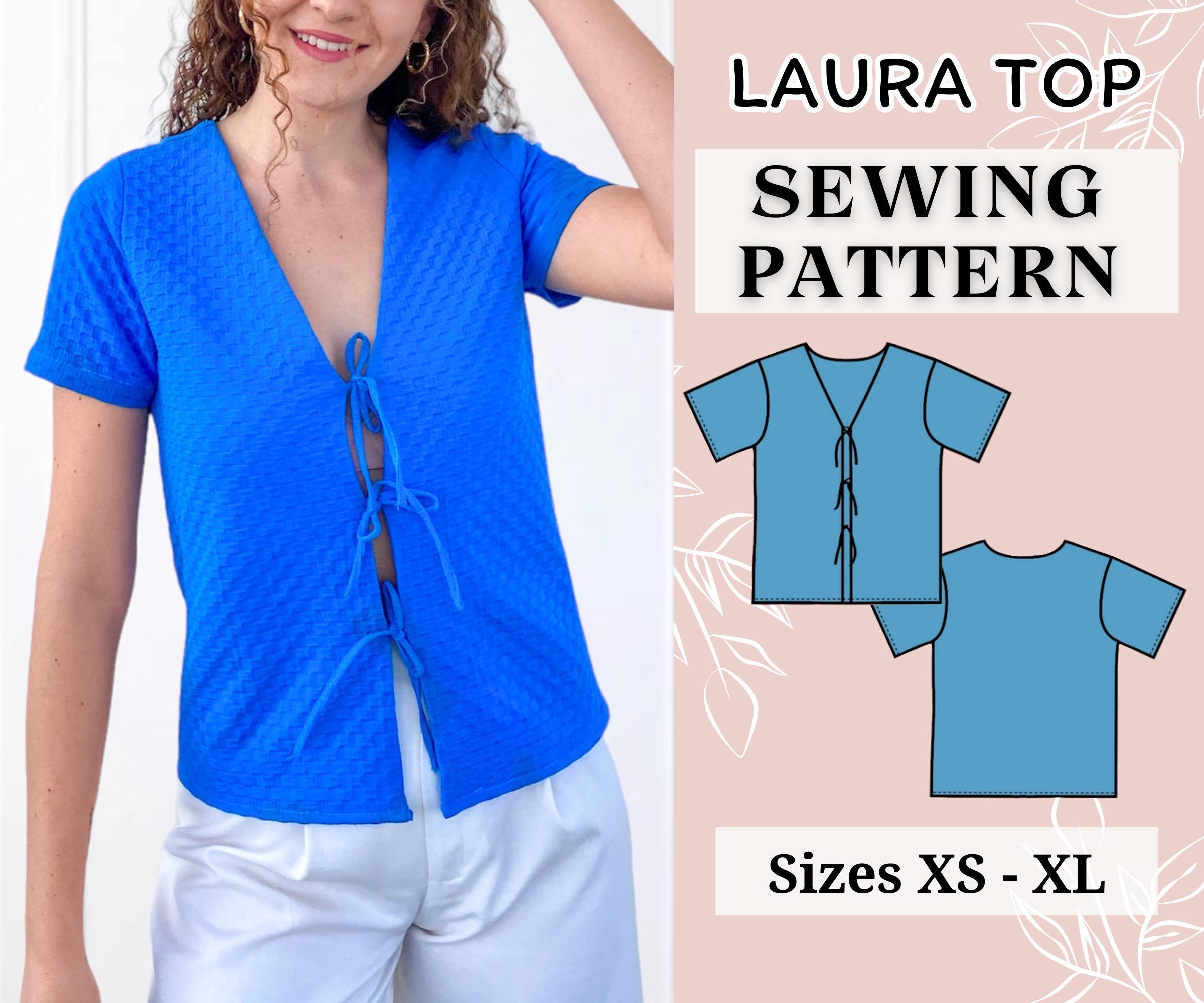 Women Top Pattern | Pdf Sewing Pattern | Ganni Top Pattern | Tie Top ...