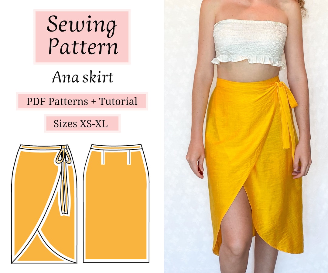 Wrap Skirt Pattern Sewing Pdf Sewing Pattern Instant - Etsy