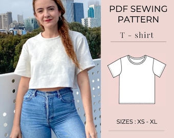 Patrón de camiseta / Patrón de costura en PDF / Patrón de costura para top / Patrón de costura para camisa / Patrón de camiseta
