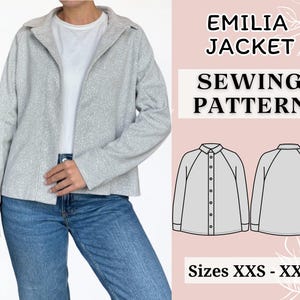 Women sewing pattern | Pdf sewing pattern | Jacket sewing pattern | Fall sewing pattern | Top sewing pattern | Shirt sewing pattern