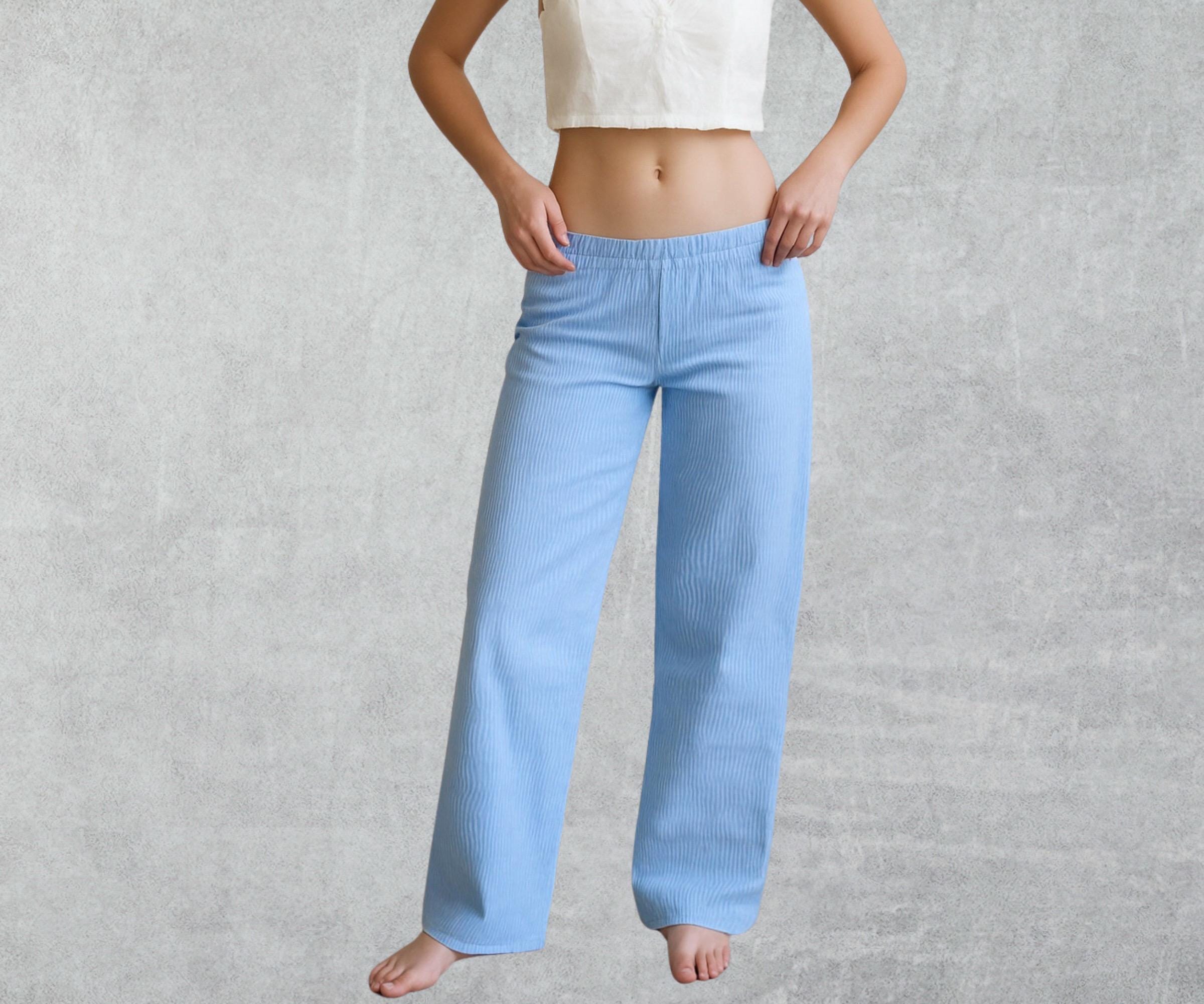 Low Rise Wide Leg Pants Sewing Pattern: Elastic Waist (PDF Pattern