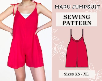 Jumpsuit pattern | Overalls pattern | Women Sewing pattern | Dungaree Pant Loose Trouser | Jumpsuit Pdf pattern |