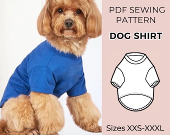 Dog Tshirt sewing pattern | Pdf sewing pattern | Dog pattern | Dog Sewing Pattern | Pattern for pet | Shirt sewing pattern