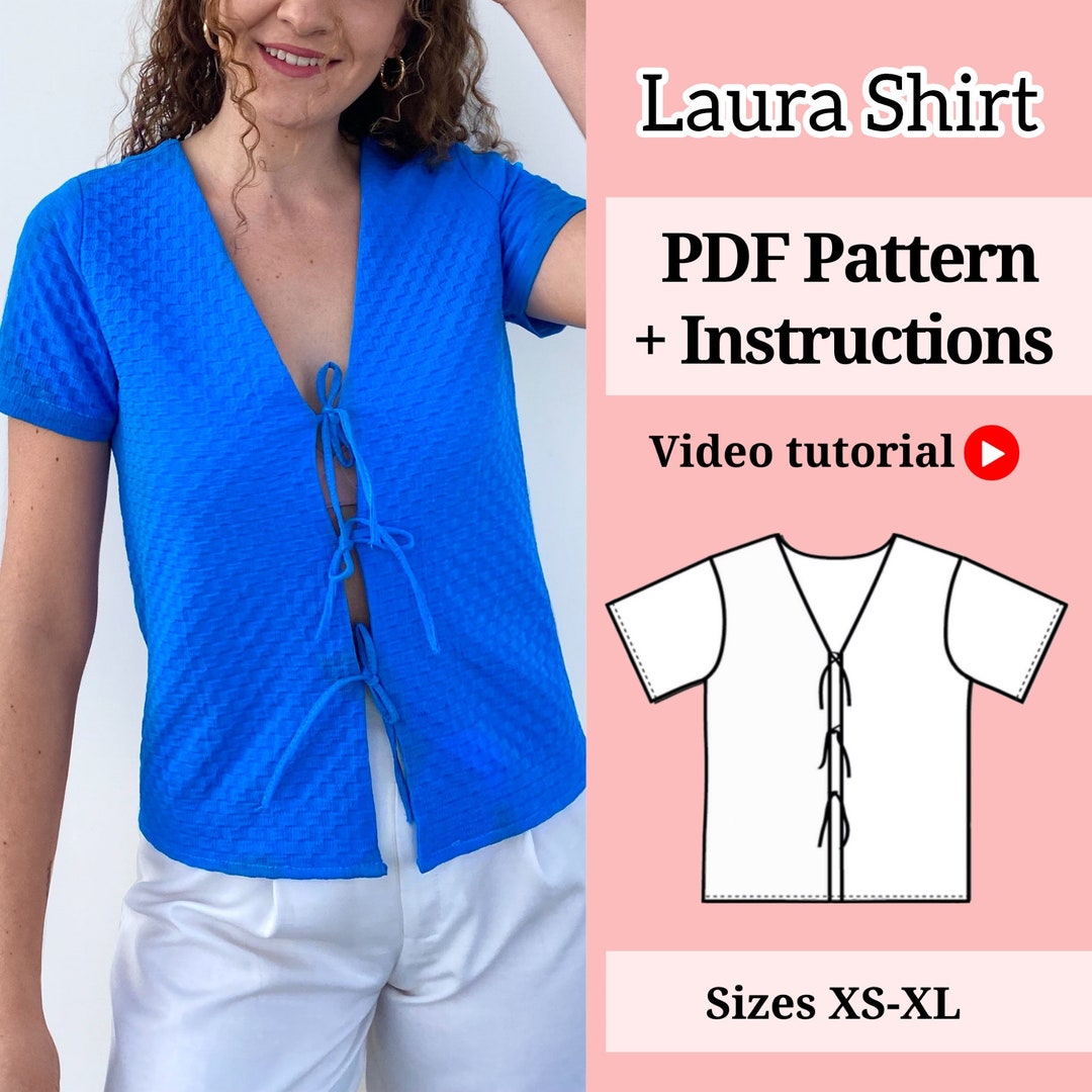 Blouse Sewing Pattern Pdf Sewing Pattern Blouse Pattern Short Sleeve