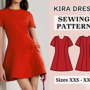 Molde de Costura de Vestido | Molde de Costura em PDF | Molde de Costura de Vestido | Molde de Costura Feminino | Download Instantâneo