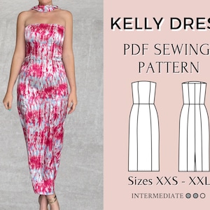 Pdf sewing pattern | Dress Sewing pattern | Women's Sewing Pattern | digital sewing pattern | summer dress pattern | party dress pattern