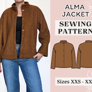 Jacket pattern | Pdf sewing pattern | Coat Sewing Pattern | Reversible jacket | women sewing pattern | Quilted jacket | Cardigan pattern