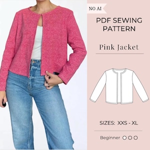 Women sewing pattern | Pdf sewing pattern | Jacket sewing pattern | Fall sewing pattern | Top sewing pattern | Shirt sewing pattern