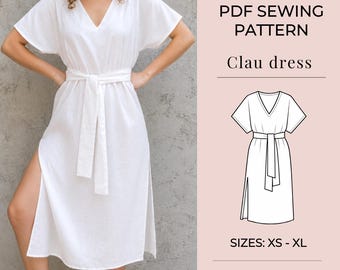 Dress sewing pattern | Pdf sewing pattern | Women pattern | sewing tutorial | Tunic sewing pattern for women