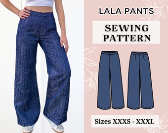 Pants sewing pattern || Hight waist pants || PDF sewing patterns || Wide Leg Pants Pattern ||   Trendy Pants Sewing Pattern