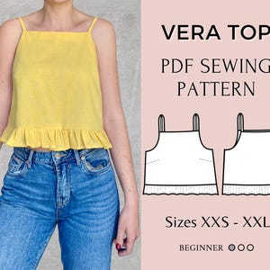 Women top pattern | Pdf sewing pattern | Summer top pattern | Blouse pattern | Top sewing pattern | Shirt sewing pattern