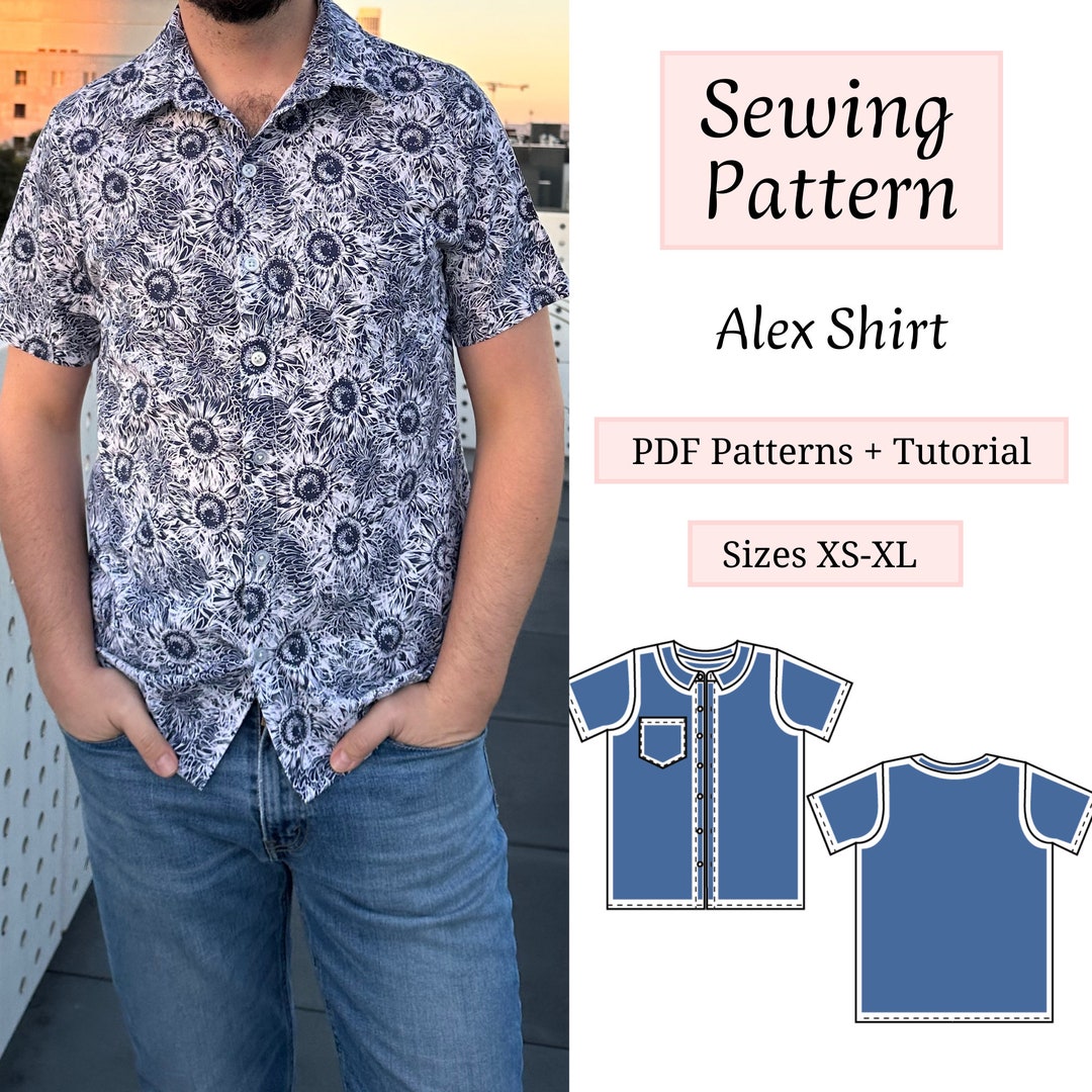 Pdf Sewing Pattern Men Shirt Sewing Pattern Men's - Etsy