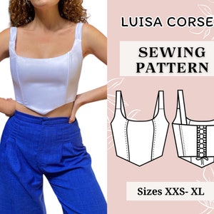 Corset pattern / Bustier sewing pattern / Women sewing pattern / Pdf Corset sewing pattern / Crop top pattern