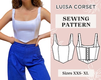 Corset pattern / Bustier sewing pattern / Women sewing pattern / Pdf Corset sewing pattern / Crop top pattern