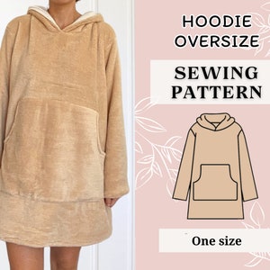 Oversized Hoodie PDF Sewing Pattern | One size | Unisex sewing pattern