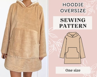 Oversized Hoodie PDF Sewing Pattern | One size | Unisex sewing pattern