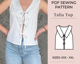 Blouse Sewing Pattern PDF | Top Sewing Pattern | Easy Sewing Pattern | Beginner Sewing Pattern | Instant Download