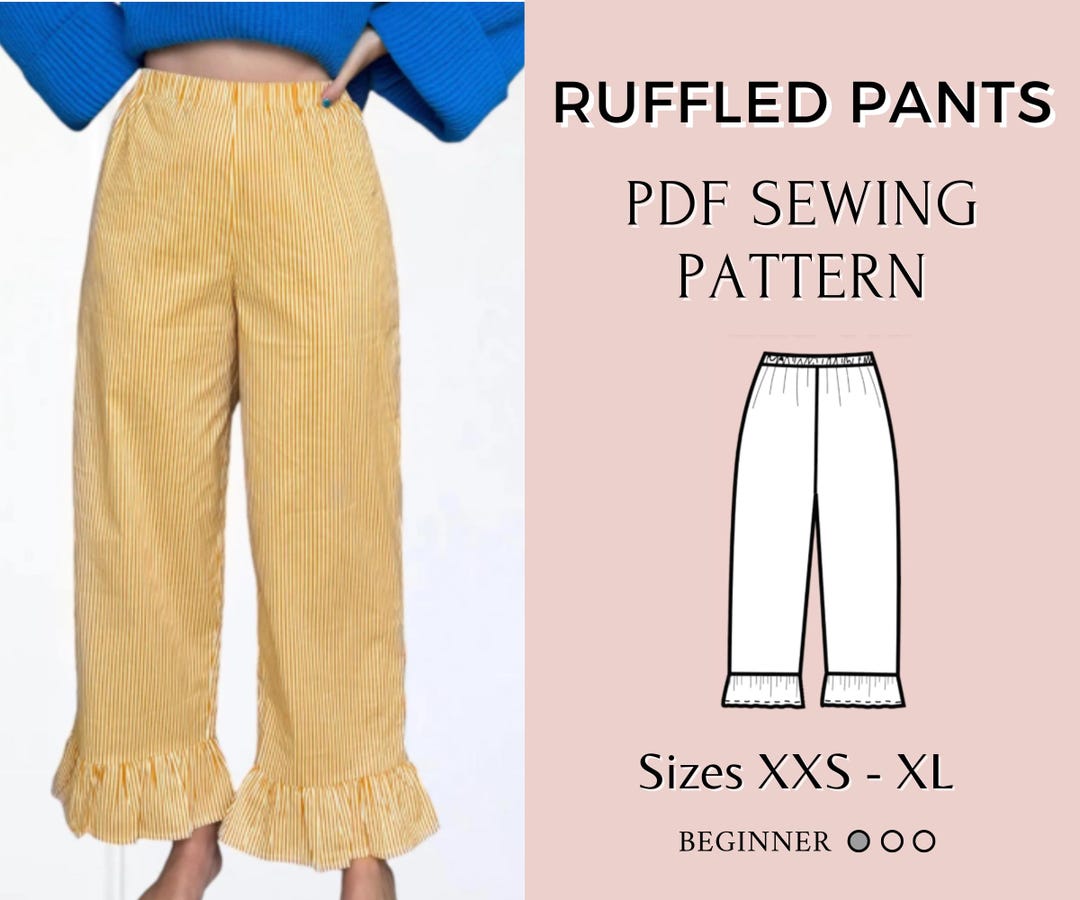 Pants Sewing Pattern | Hight Waist Pants | PDF Sewing